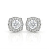 Round Shape Lab Grown Diamond Studs with Halo
