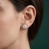 Round Shape Lab Grown Diamond Studs with Halo