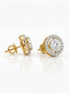 Round Brilliant Shape Lab Grown Diamond Detachable Stud with Halo Earring