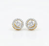 Round Brilliant Shape Lab Grown Diamond Detachable Stud with Halo Earring