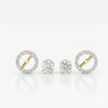 Round Brilliant Shape Lab Grown Diamond Detachable Stud with Halo Earring