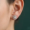 Round Brilliant Shape Lab Grown Diamond Detachable Stud with Halo Earring