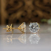 0.90 CT Each Round Cut Lab Grown Diamond Stud Earrings in 14K Gold |  Minimal Everyday Fine Jewelry