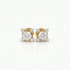 Elegant Four Round Prong Stud Lab Made Diamond Earrings