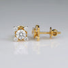 Elegant Four Round Prong Stud Lab Made Diamond Earrings