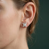 Elegant Four Round Prong Stud Lab Made Diamond Earrings