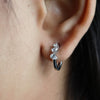 Minimal Pear Lab Grown Diamond Bali Earrings in 18K White Gold