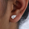 Pear Cut Lab Grown Diamond Stud Earrings in 14K Gold  for Women