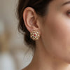Stylish Floral Design Lab Made Diamond Earring
