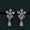 Floral Round & Pear Lab Grown Diamond Drop Earrings – 18K Gold  Elegant Stud Drops