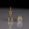 Cushion Cut Lab Grown Diamond Solitaire Studs Earrings – 14K Gold