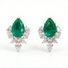 "Royal Bloom Emerald Earrings", Lab Grown Diamond Earring