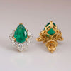 "Royal Bloom Emerald Earrings", Lab Grown Diamond Earring