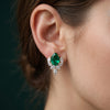 "Royal Bloom Emerald Earrings", Lab Grown Diamond Earring