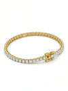 0.05 Carat Each Lab-Grown Diamond Tennis Bracelet, Delicate Gold Design