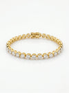 Elegant 0.07 Ct Each Lab-Grown Diamond Tennis Bracelet, Gold Design
