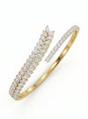 Lab Grown Diamond Open Bangle Bracelet in 18kt Gold – Elegant Nature-Inspired Design