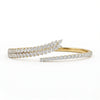 Lab Grown Diamond Open Bangle Bracelet in 18kt Gold – Elegant Nature-Inspired Design