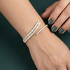 Lab Grown Diamond Open Bangle Bracelet in 18kt Gold – Elegant Nature-Inspired Design