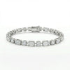 Emerald and Round Cut Lab Grown Diamond Tennis Bracelet