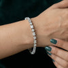 Emerald and Round Cut Lab Grown Diamond Tennis Bracelet