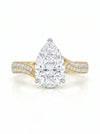 Solitaire Pear Shape Lab Grown Diamond Ring-18KT Yellow Gold