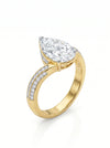 Solitaire Pear Shape Lab Grown Diamond Ring-18KT Yellow Gold