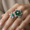 Gorgeous Palm leaf Ring with CVD Diamonds Lab Grown Diamond Engagement Ring