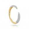 Lab-Grown Diamond Open Band Ring – Elegant Pave Design in Gold