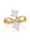 Princess Cut Lab Grown Diamond Ring-18KT Yellow Gold