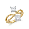 Princess Cut Lab Grown Diamond Ring-18KT Yellow Gold