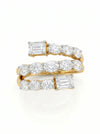 Lab-Grown Diamond Split Shank Gold Ring – Bold Multi-Row Statement Design