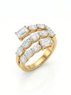 Lab-Grown Diamond Split Shank Gold Ring – Bold Multi-Row Statement Design