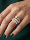 Lab-Grown Diamond Split Shank Gold Ring – Bold Multi-Row Statement Design