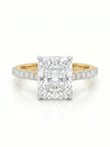 Aurora solitaire Radiant Shape Lab Made Diamond Wedding Ring