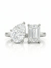 Lab-Grown Diamond Toi et Moi Ring – Pear And Emerald Cut in Gold