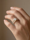 3 Carat Lab-Grown Diamond Solitaire Ring – Triple Row Pave Shank in Gold