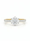 2.58 Carat Solitaire Lab Grown Diamond Engagement Ring With Pave Band