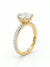 2.58 Carat Solitaire Lab Grown Diamond Engagement Ring With Pave Band