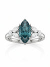 Marquise Cut Lab Grown Diamond Ring with Leaf Accent Design | Unique Engagement Ring