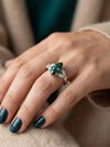 Marquise Cut Lab Grown Diamond Ring with Leaf Accent Design | Unique Engagement Ring