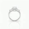 Emerald Cut Lab Grown Diamond Ring with Baguette Side Stones – Elegant Three Stone Setting