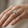 Emerald Cut Lab Grown Diamond Ring with Baguette Side Stones – Elegant Three Stone Setting