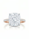 Beautiful Hidden Halo Cushion shape 5.03 CT Lab Grown Diamond Engagement Ring