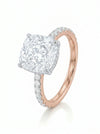Beautiful Hidden Halo Cushion shape 5.03 CT Lab Grown Diamond Engagement Ring