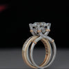 Luxury Two Tone Lab Grown Diamond Bridal Ring Set | Round Solitaire Engagement Ring