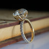 Round Cut Lab Grown Diamond Engagement Ring with Hidden Halo – 18K Gold Band