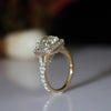 Round Halo Lab Grown Diamond Engagement Ring in 14K Yellow Gold