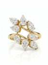 2.17 Carat Lab Grown Diamond Ring 18K Yellow Gold Pear Diamond