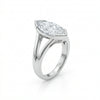 Marquise Shape Lab Grown Diamond Ring-18KT White Gold